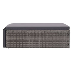 vidaXL 2 Piece Garden Lounge Set with Cushions Poly Rattan Grey