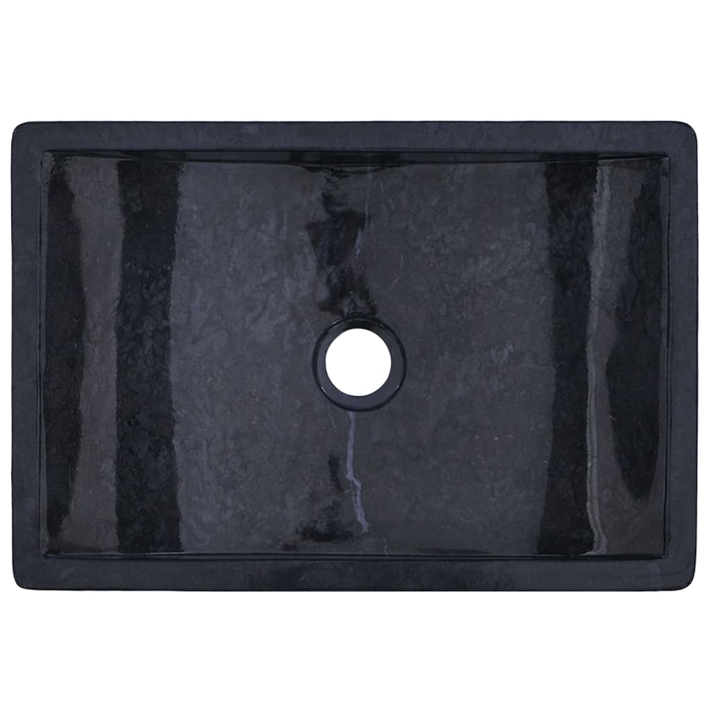 vidaXL Sink 45x30x12 cm Marble High Gloss Black
