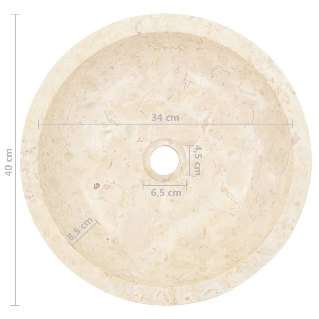 vidaXL Sink 40x12 cm Marble Black