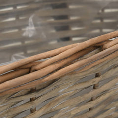 vidaXL Balcony Planter 2 pcs Wicker with PE Lining 40 cm