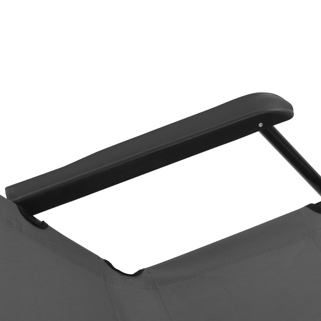 vidaXL Folding Sun Loungers 2 pcs with Footrests Steel Black