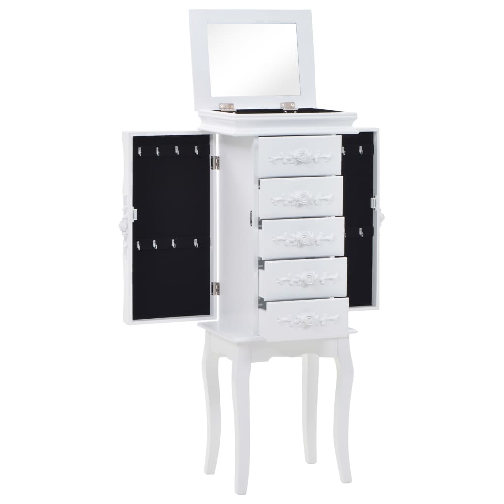 vidaXL Free Standing Jewelery Cabinet White