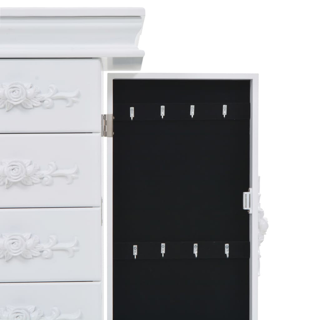 vidaXL Free Standing Jewelery Cabinet White