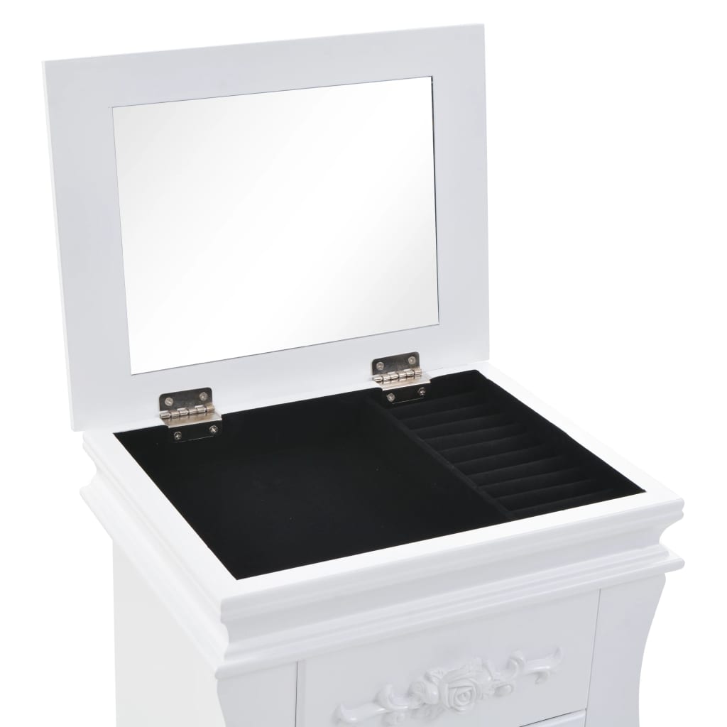 vidaXL Free Standing Jewelery Cabinet White