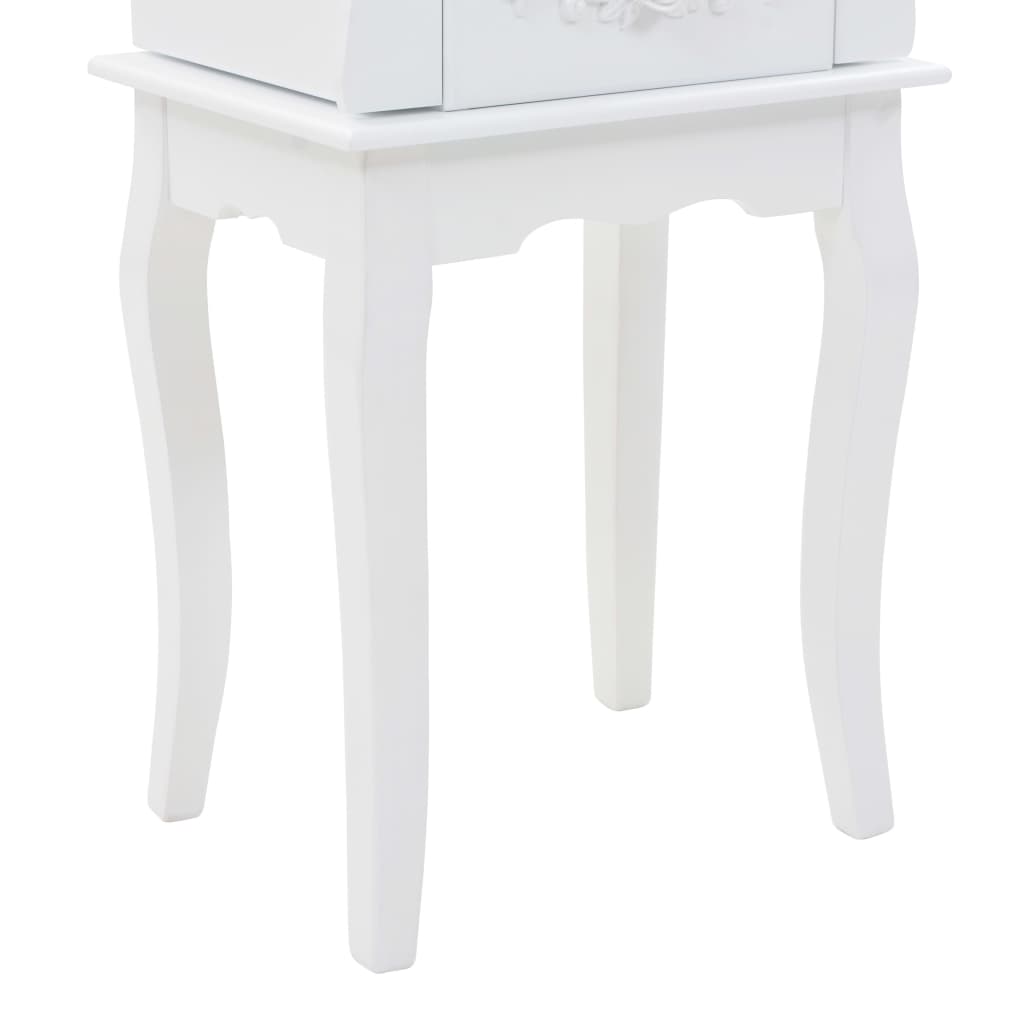 vidaXL Free Standing Jewelery Cabinet White