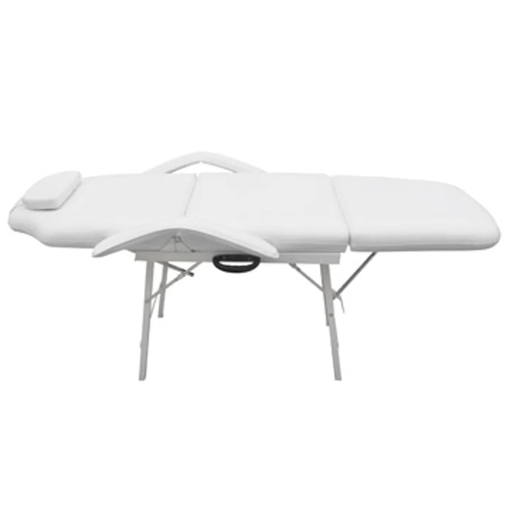 vidaXL Facial Bed Adjustable White Artificial Leather