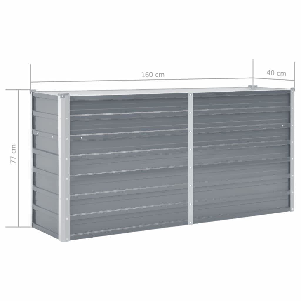 vidaXL Garden Raised Bed Galvanised Steel 129x129x77 cm Green