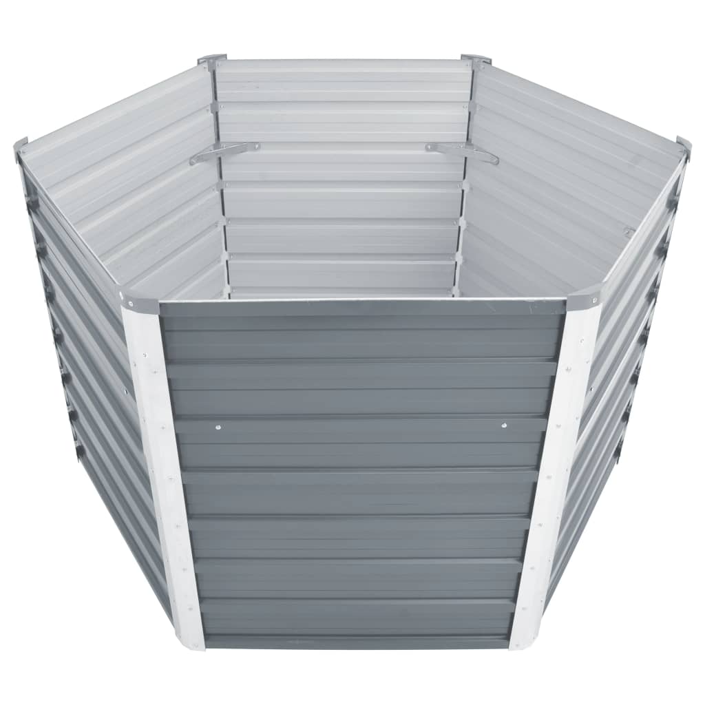vidaXL Garden Raised Bed Galvanised Steel 129x129x77 cm Green