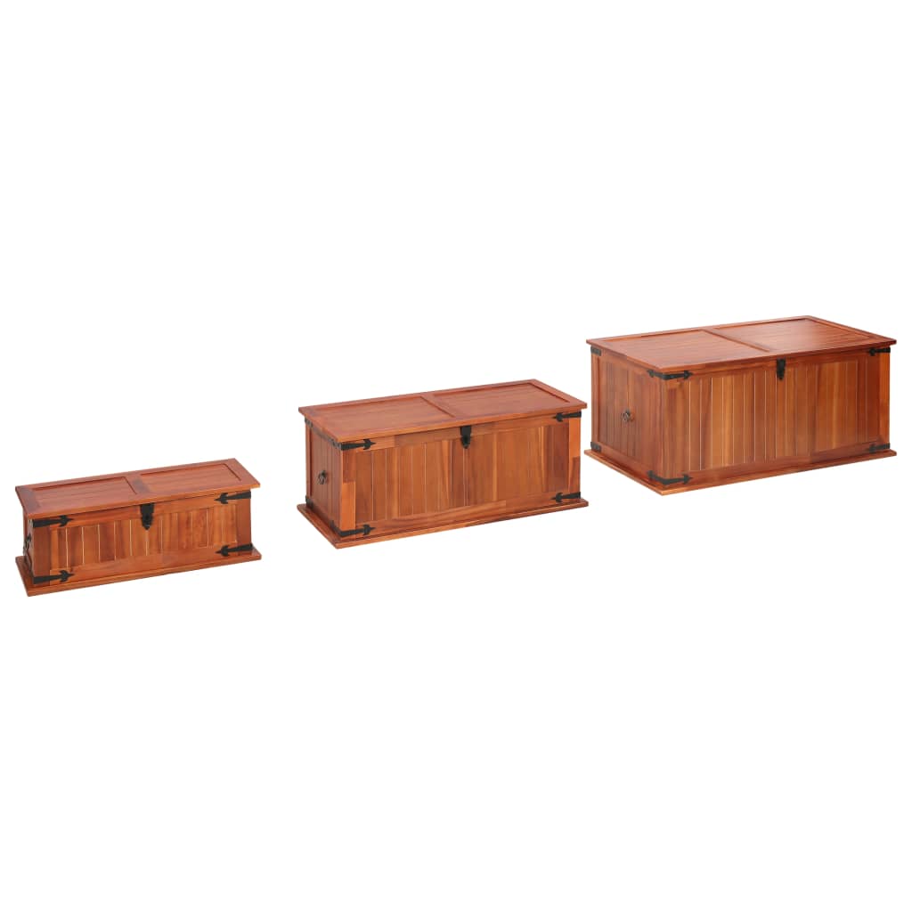 vidaXL Storage Chests 3 pcs Solid Acacia Wood