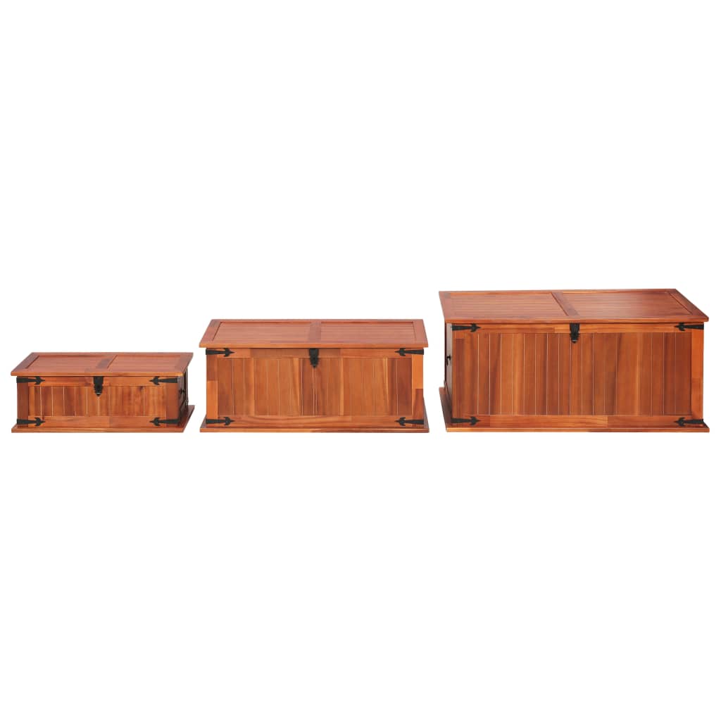 vidaXL Storage Chests 3 pcs Solid Acacia Wood