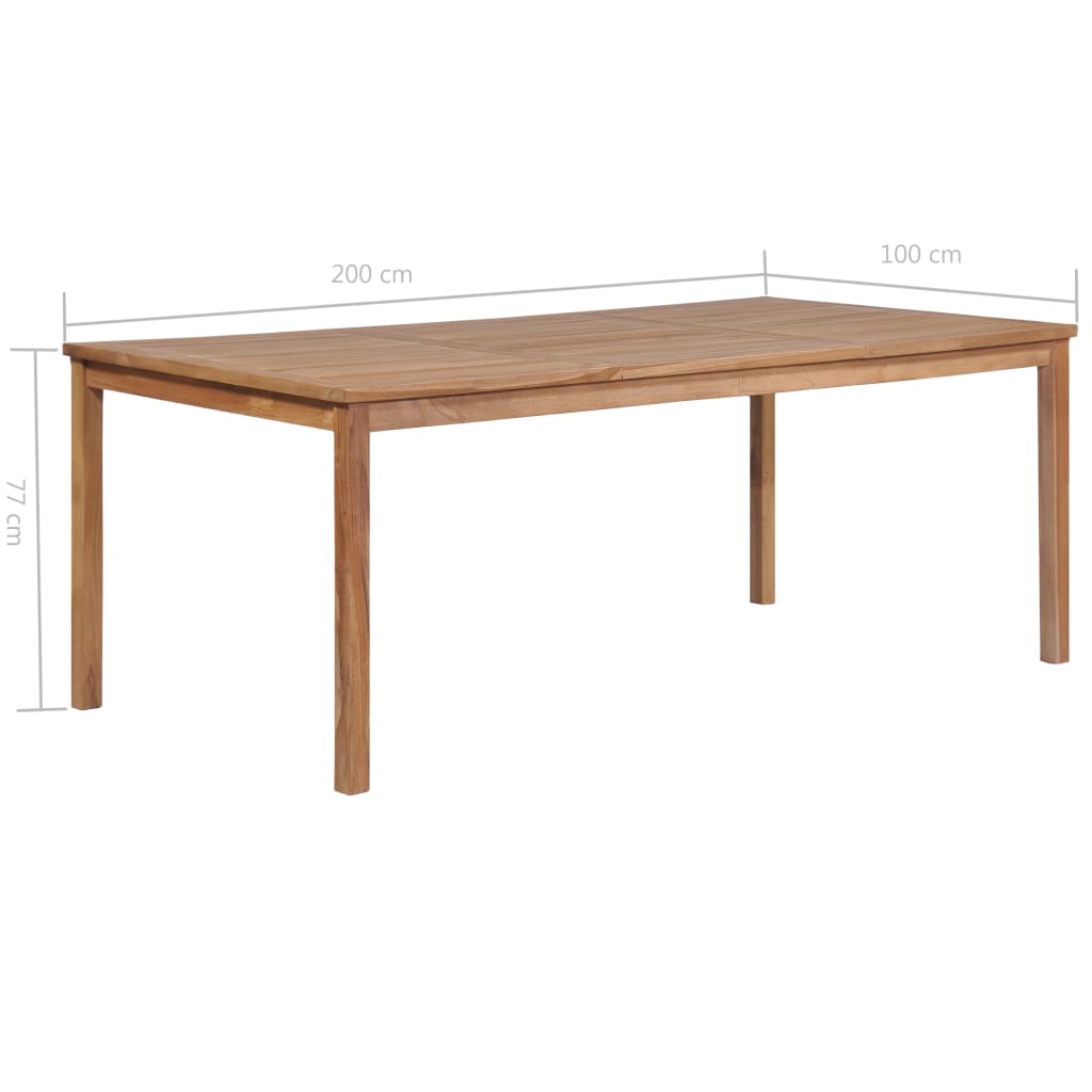 vidaXL Garden Table 150x90x77 cm Solid Teak Wood