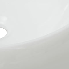 vidaXL Bathroom Basin with Mixer Tap Ceramic Round White