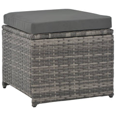 vidaXL 7 Piece Outdoor Dining Set with Cushions Poly Rattan Grey