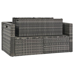 vidaXL 6 Piece Garden Lounge Set with Cushions Poly Rattan Grey
