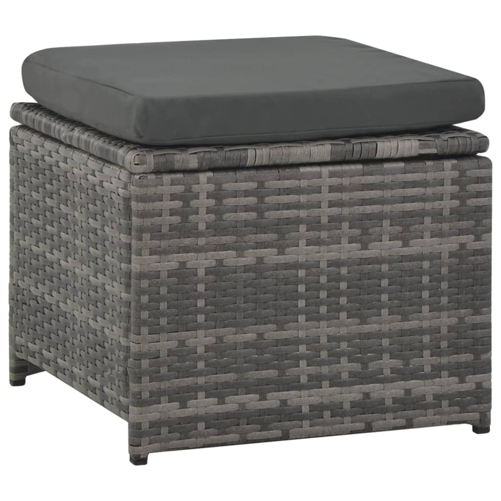 vidaXL 6 Piece Garden Lounge Set with Cushions Poly Rattan Grey