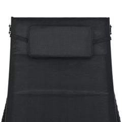 vidaXL Sun Lounger Poly Rattan and Textilene Black