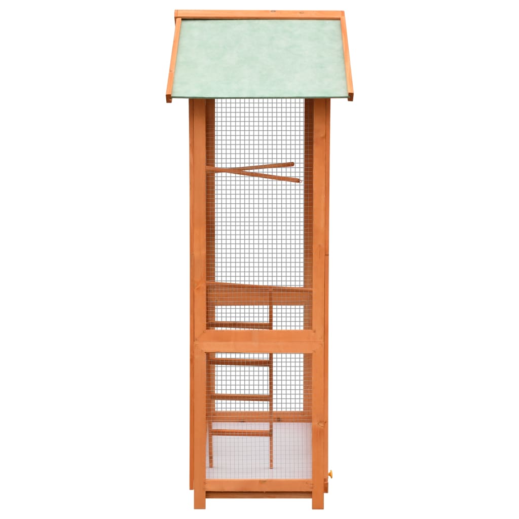 vidaXL Bird Cage Solid Pine & Fir Wood 125.5x59.5x164 cm