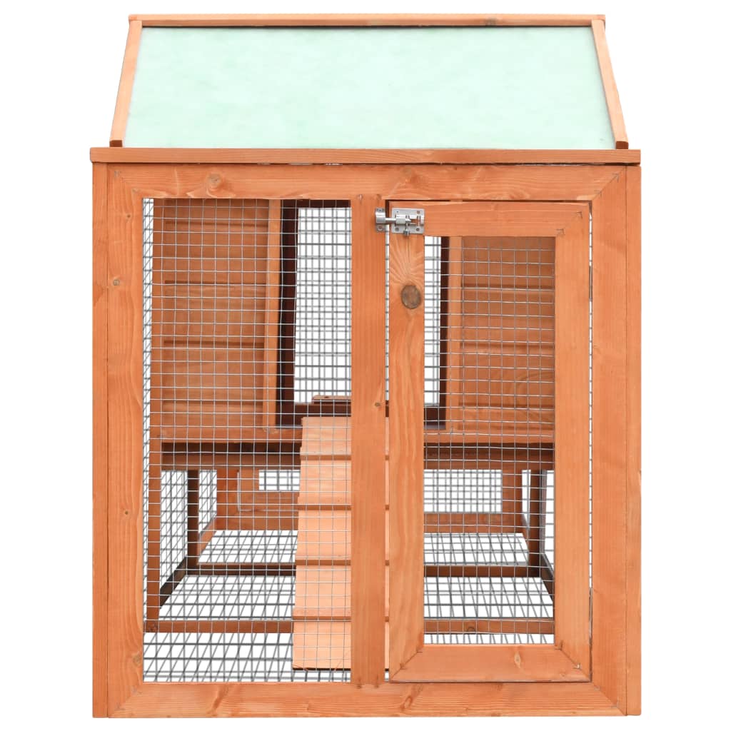 vidaXL Rabbit Hutch Solid Pine & Fir Wood 310x70x87 cm