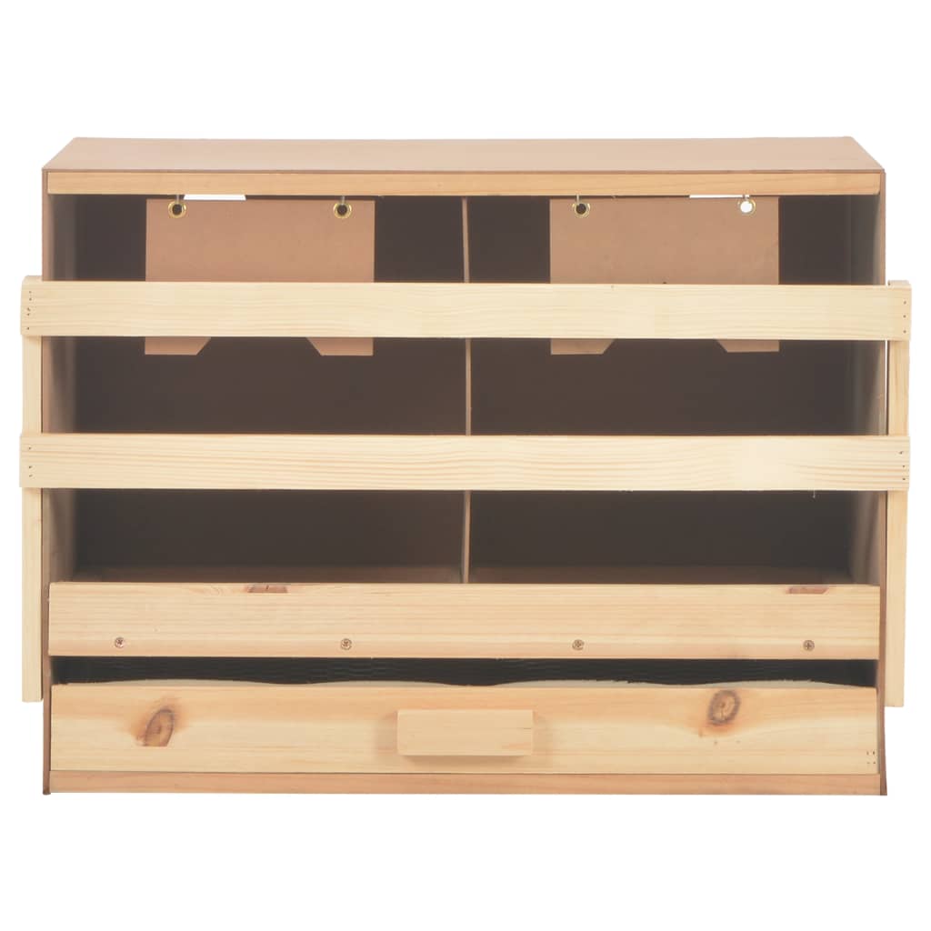 vidaXL Chicken Laying Nest 2 Compartments 63x40x45 cm Solid Pine Wood