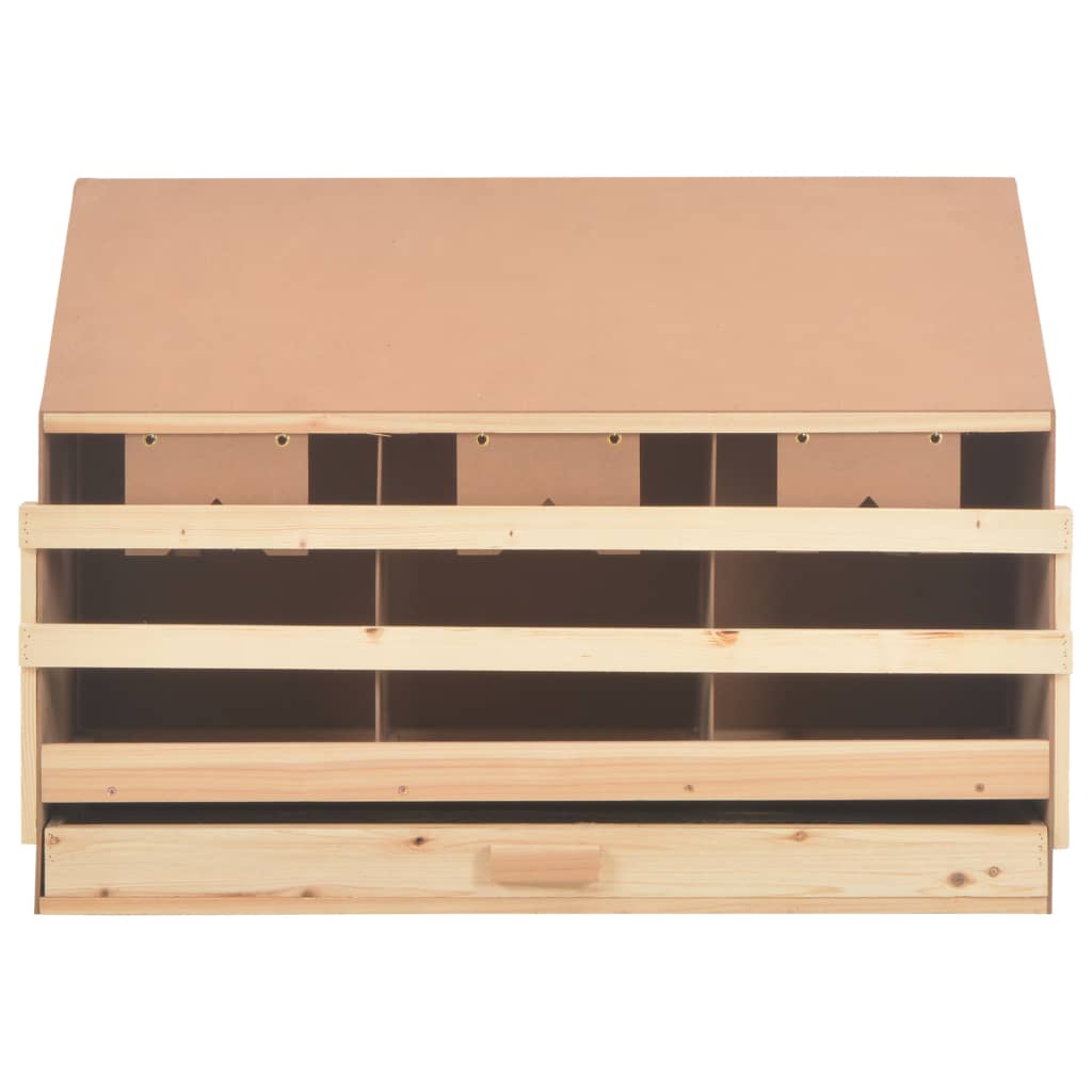 vidaXL Chicken Laying Nest 3 Compartments 93x40x65 cm Solid Pine Wood