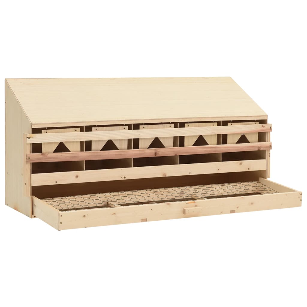 vidaXL Chicken Laying Nest 5 Compartments 117x33x54 cm Solid Pine Wood