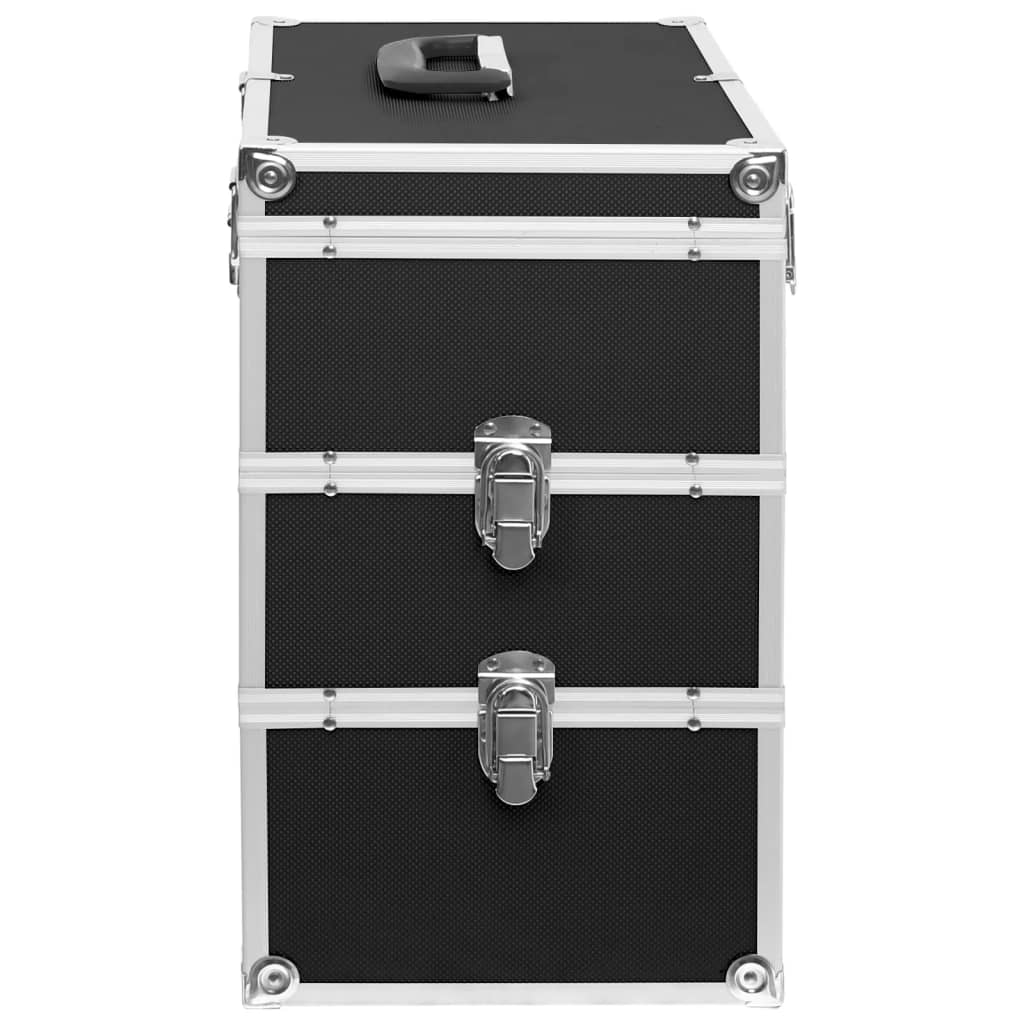 vidaXL Make-up Case 37x24x40 cm Black Aluminium