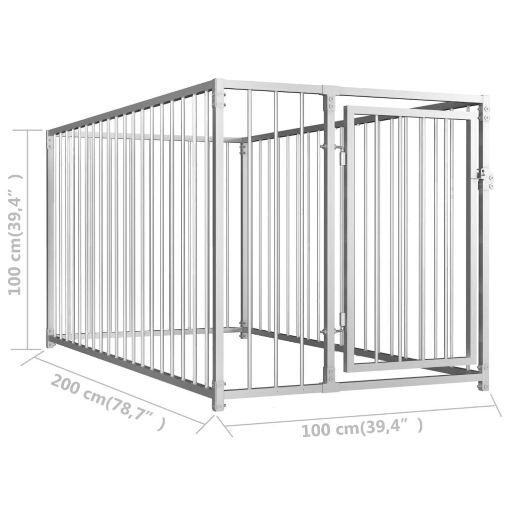 vidaXL Outdoor Dog Kennel 100x200x100 cm