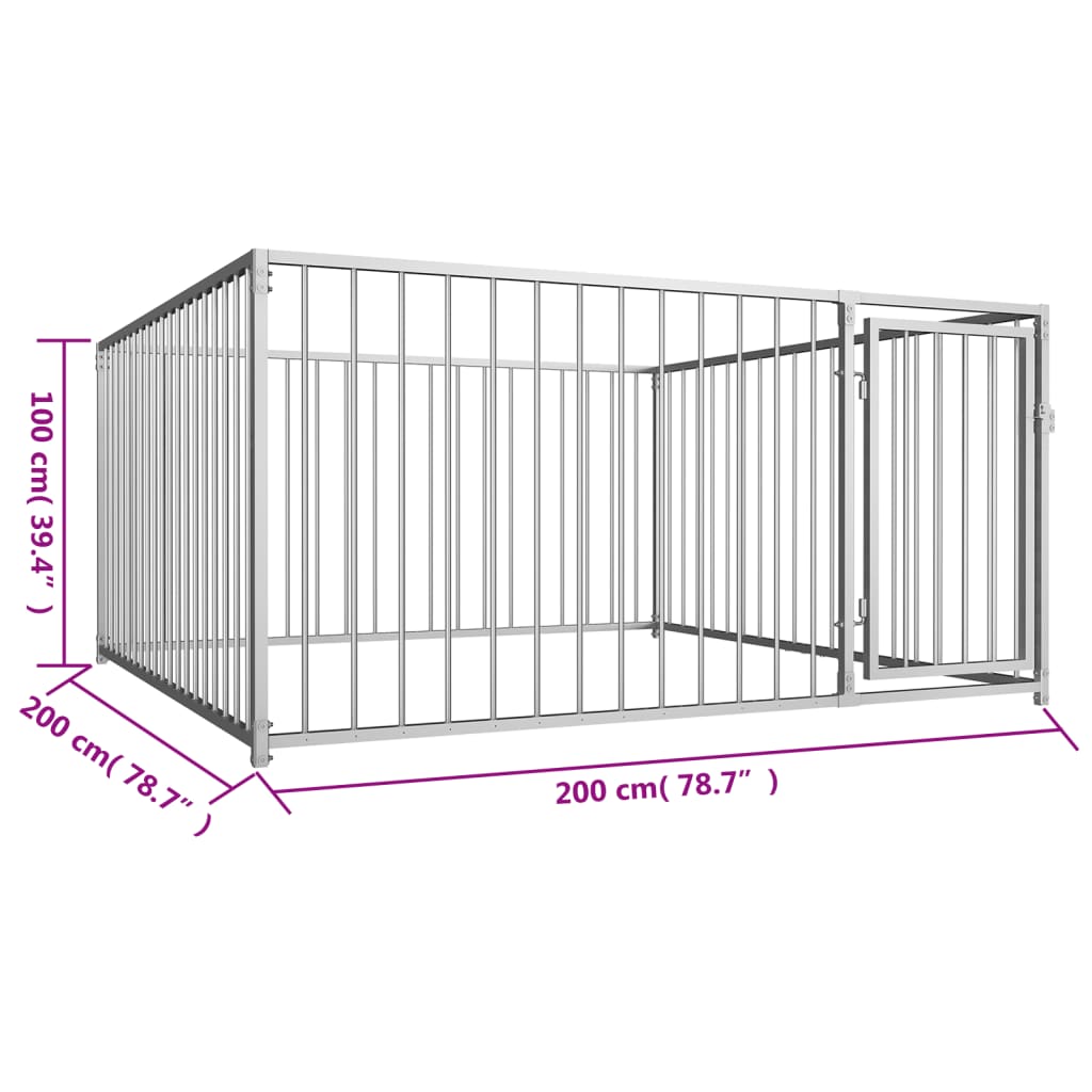 vidaXL Outdoor Dog Kennel 100x200x100 cm