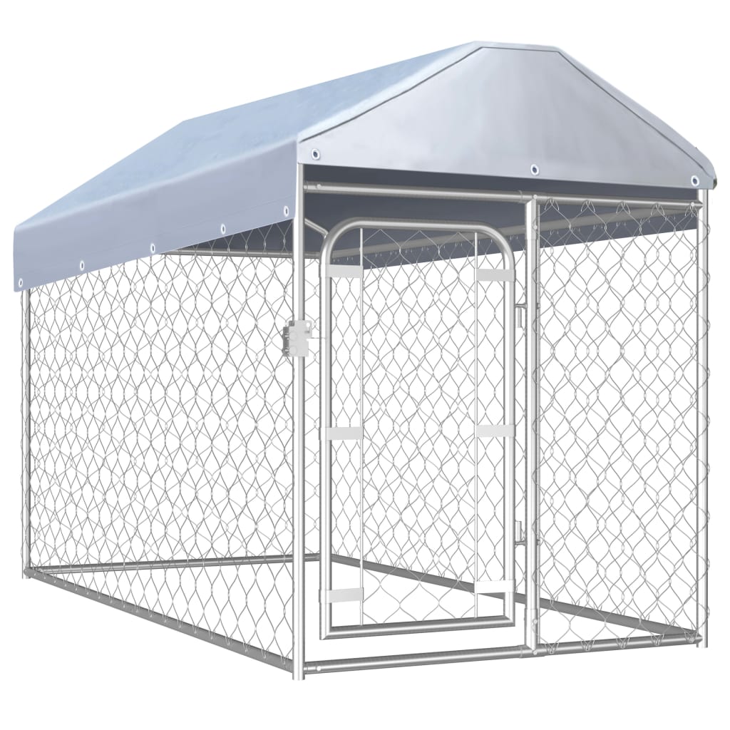 vidaXL Outdoor Dog Kennel with Roof 200x200x135 cm