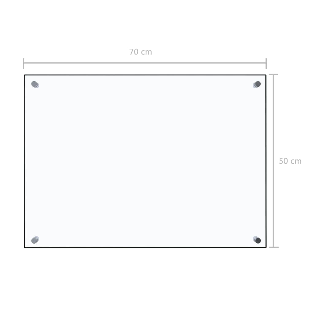 vidaXL Kitchen Backsplash Transparent 90 x 50 cm Tempered Glass
