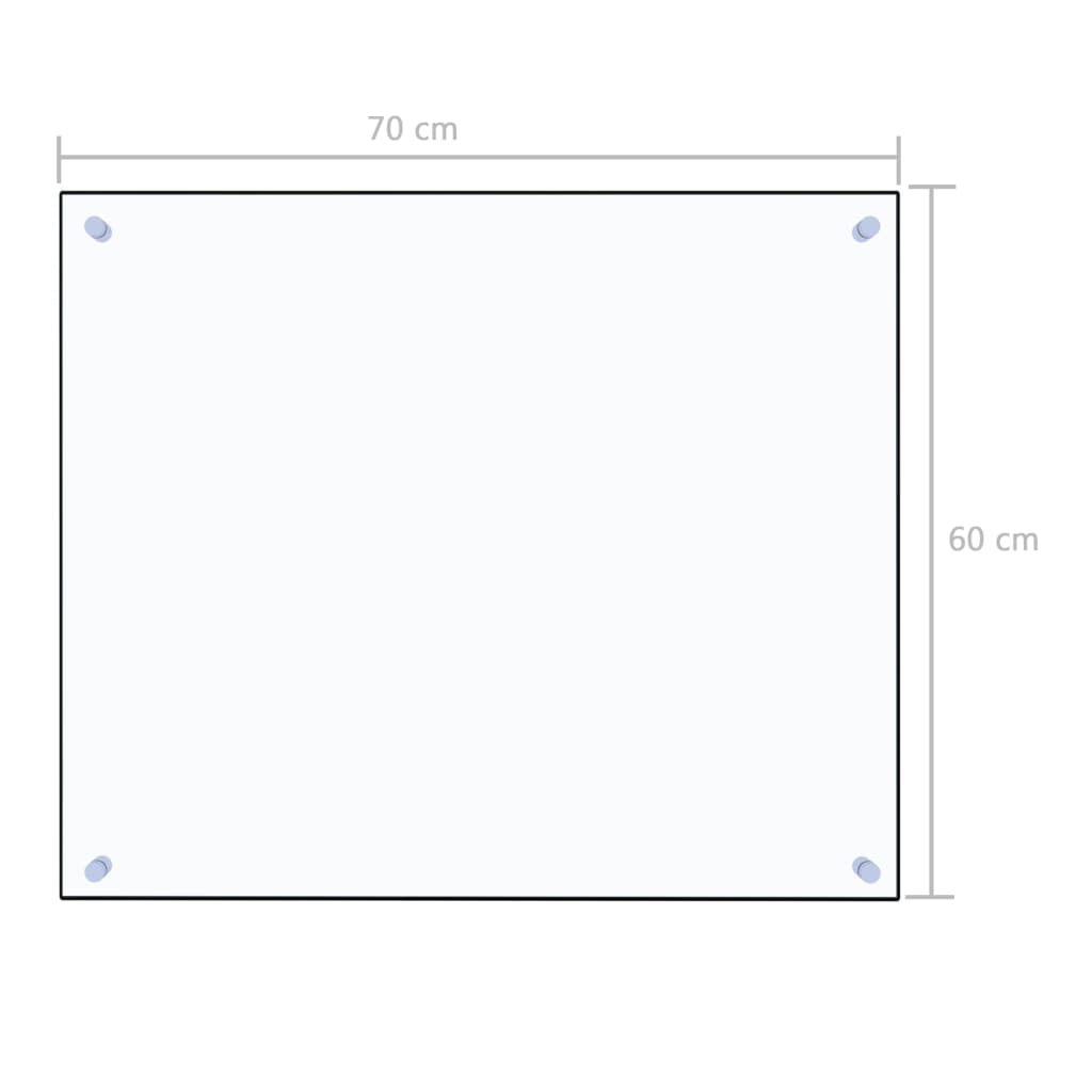 vidaXL Kitchen Backsplash Transparent 90 x 50 cm Tempered Glass
