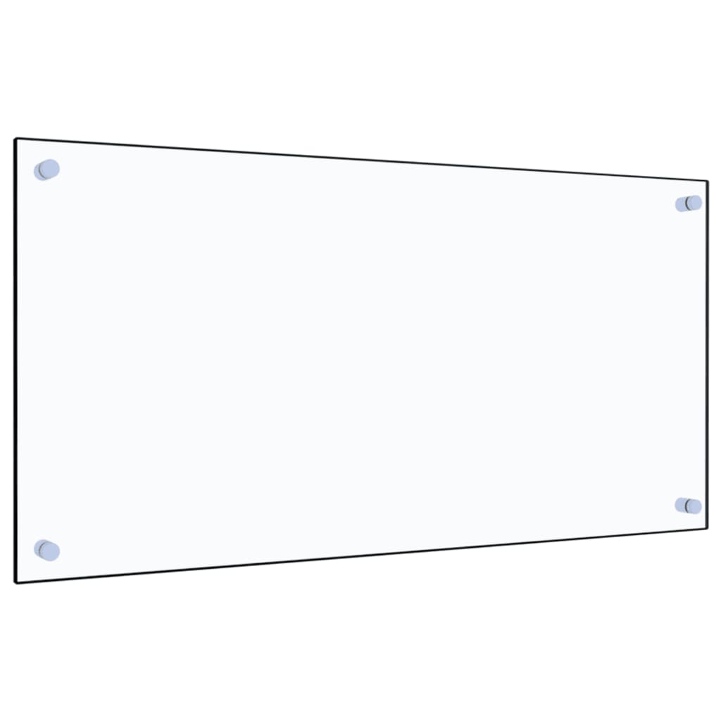 vidaXL Kitchen Backsplash Transparent 90 x 50 cm Tempered Glass