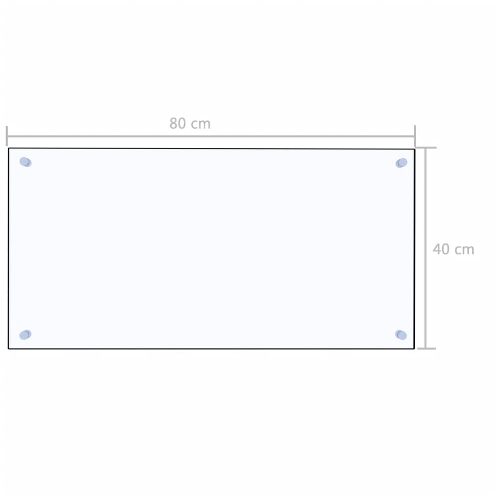 vidaXL Kitchen Backsplash Transparent 90 x 50 cm Tempered Glass