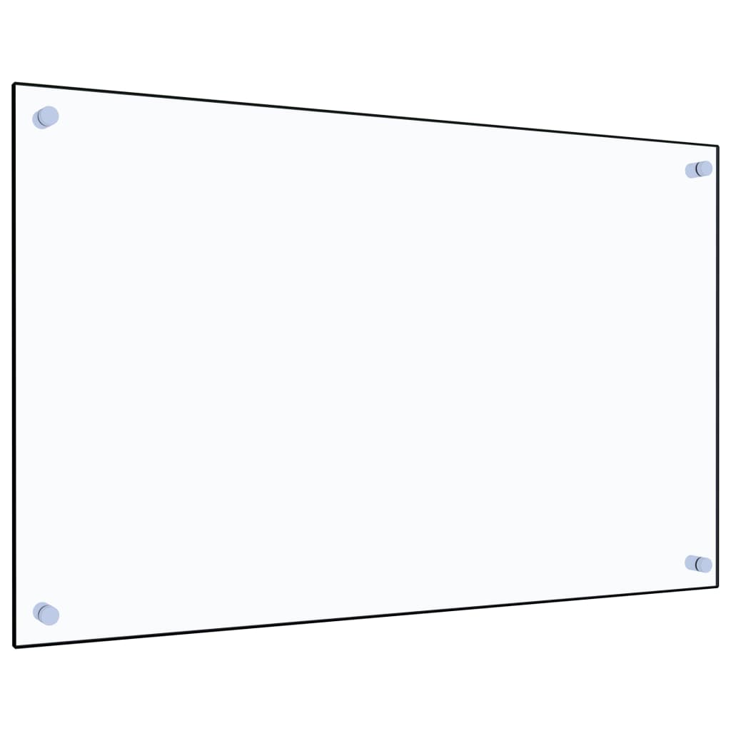 vidaXL Kitchen Backsplash Transparent 90 x 50 cm Tempered Glass
