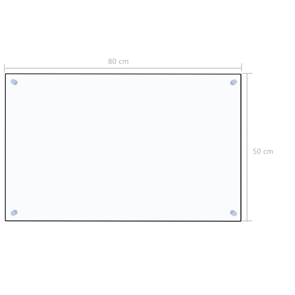 vidaXL Kitchen Backsplash Transparent 90 x 50 cm Tempered Glass