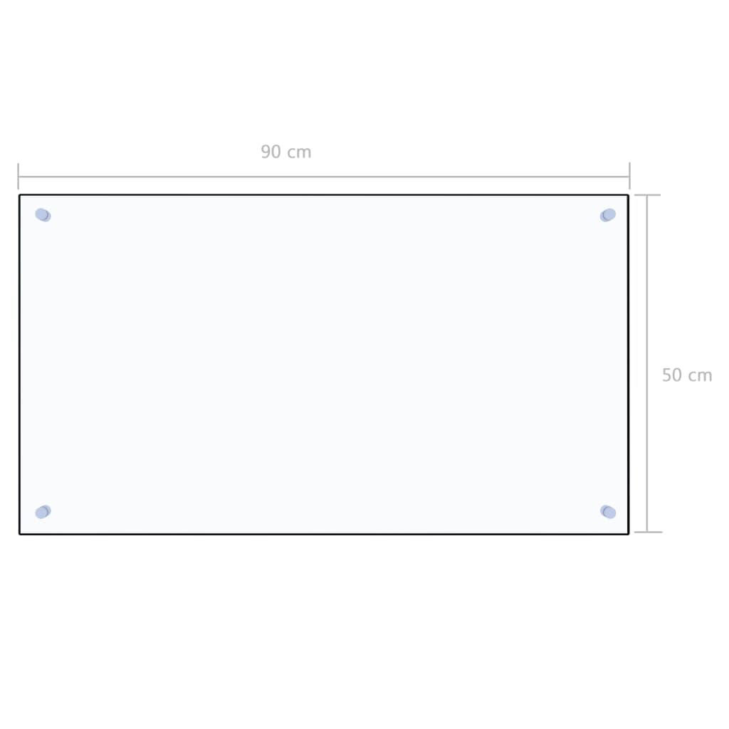vidaXL Kitchen Backsplash Transparent 90 x 50 cm Tempered Glass