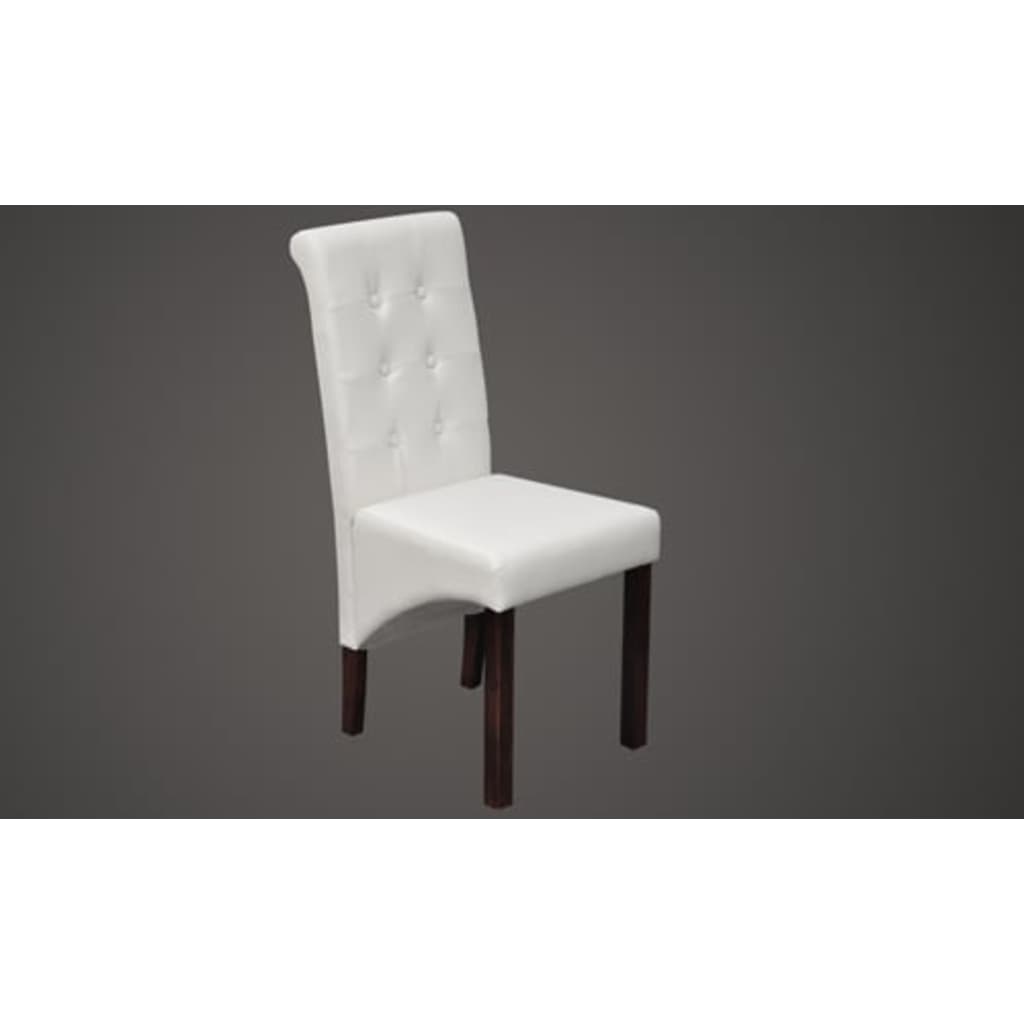 vidaXL Dining Chairs 2 pcs White Faux Leather