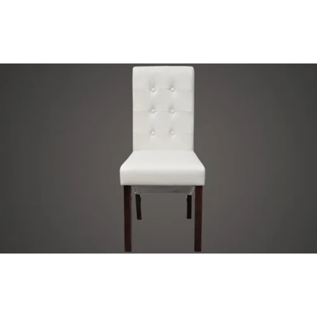 vidaXL Dining Chairs 2 pcs White Faux Leather