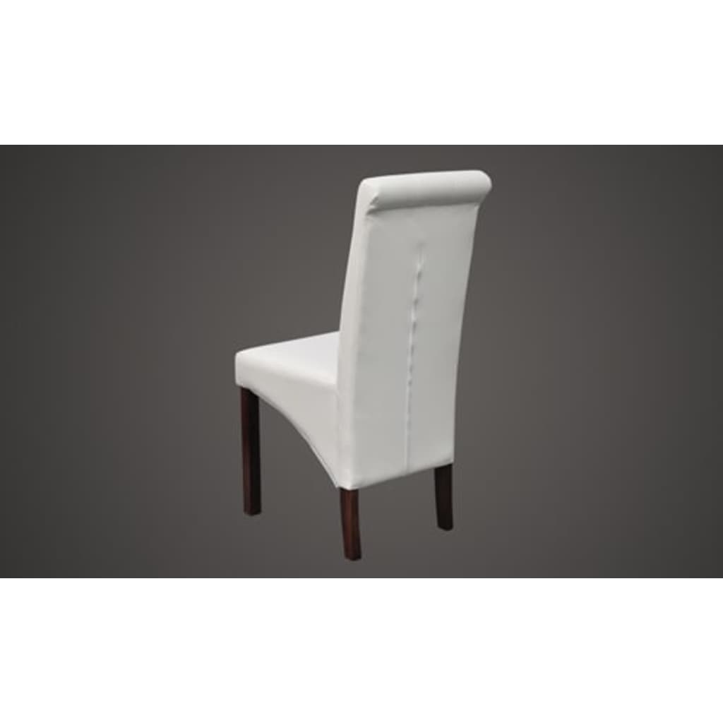 vidaXL Dining Chairs 2 pcs White Faux Leather