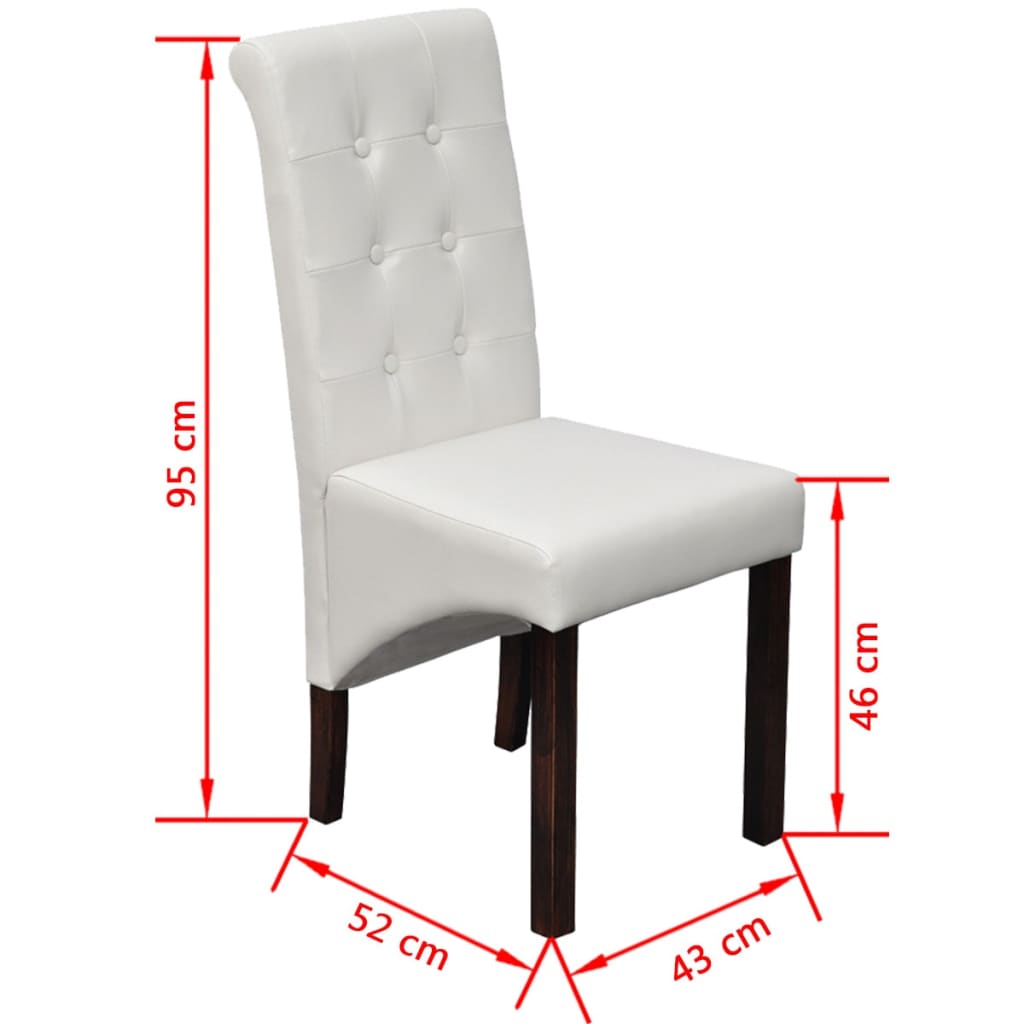 vidaXL Dining Chairs 2 pcs White Faux Leather