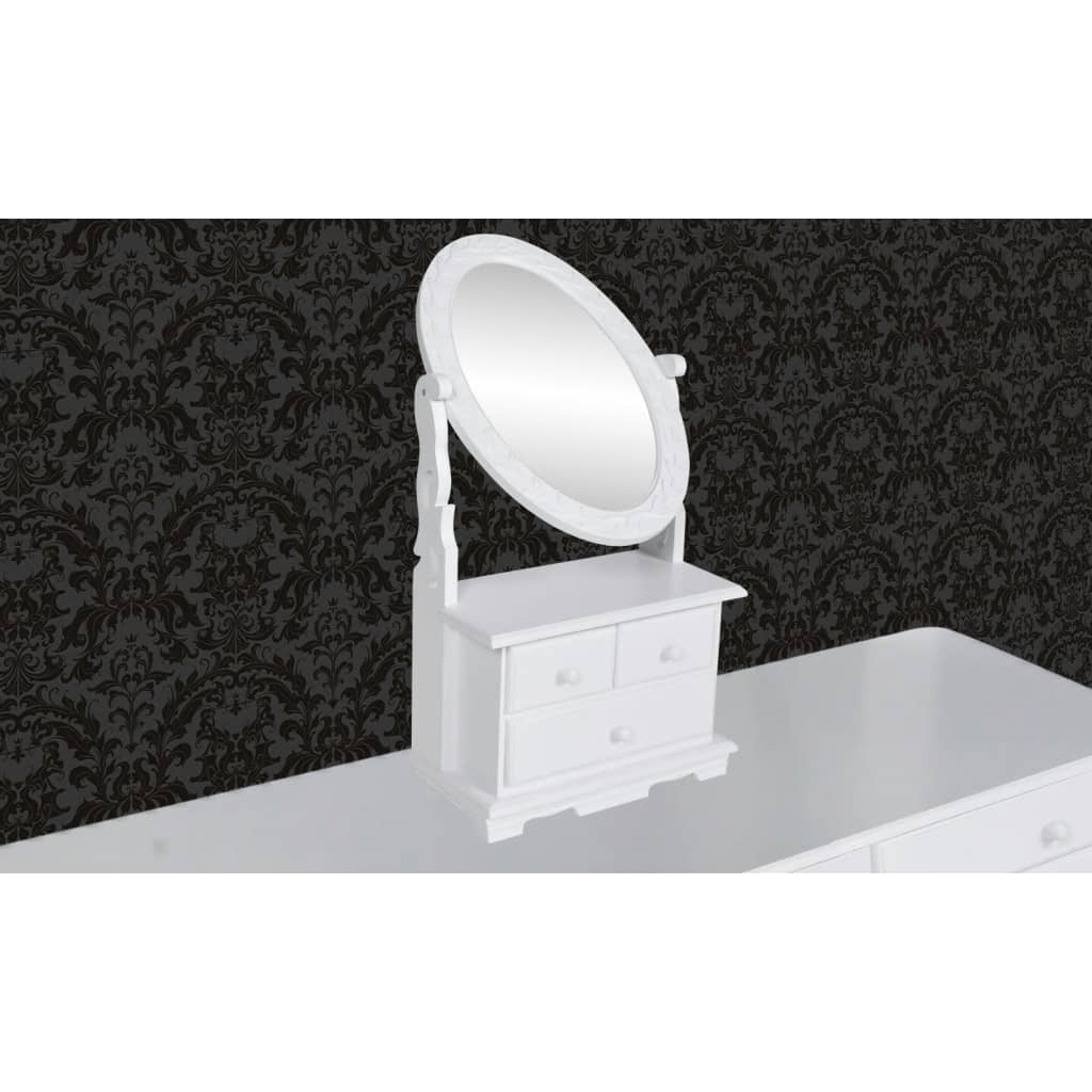 vidaXL Vanity Makeup Table with Oval Swing Mirror MDF