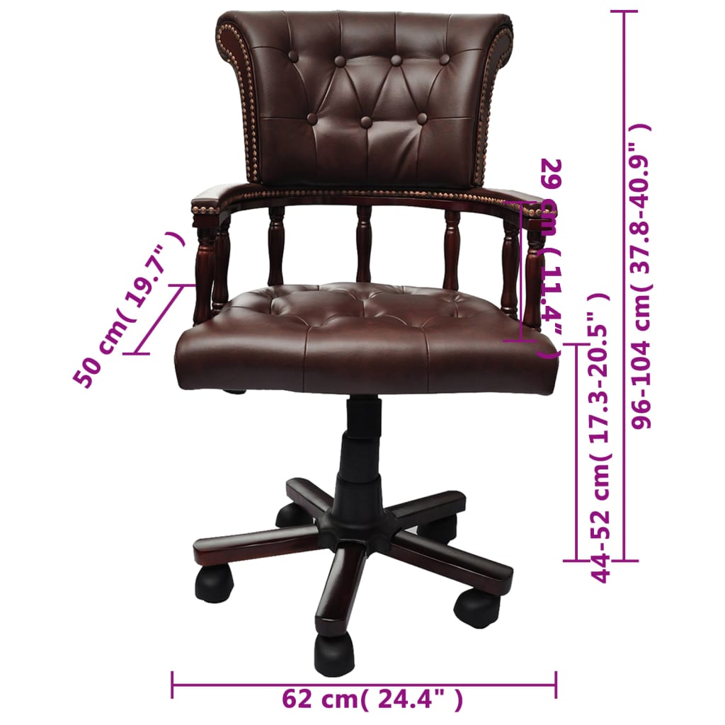 vidaXL Swivel Office Chair Brown