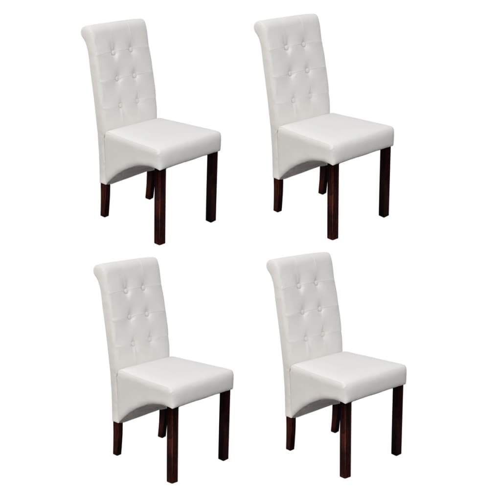 vidaXL Dining Chairs 4 pcs Brown Faux Leather