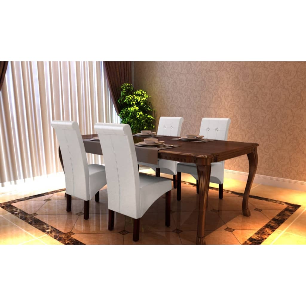 vidaXL Dining Chairs 4 pcs Brown Faux Leather