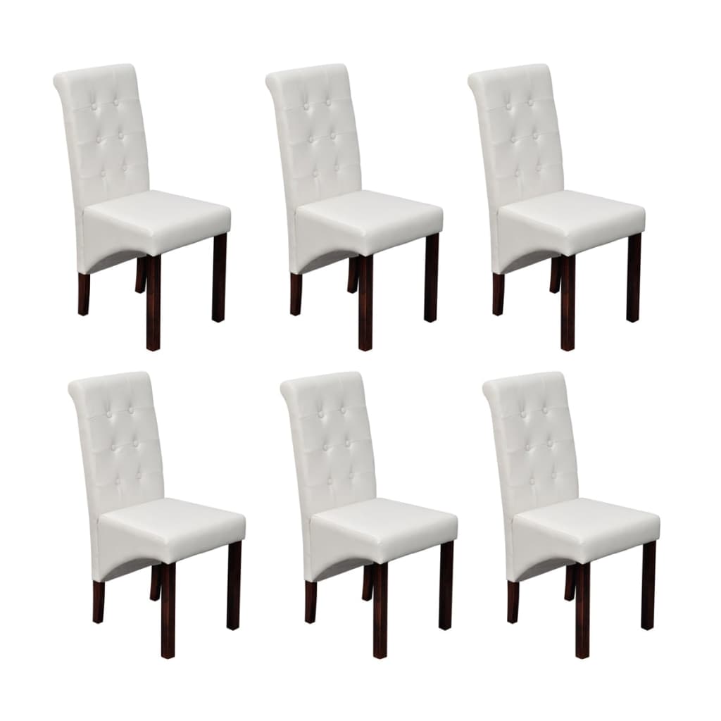 vidaXL Dining Chairs 6 pcs Brown Faux Leather