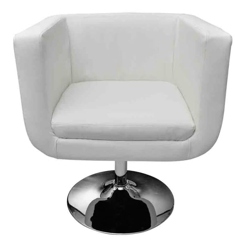 vidaXL Bar Chairs 2 pcs White Faux Leather