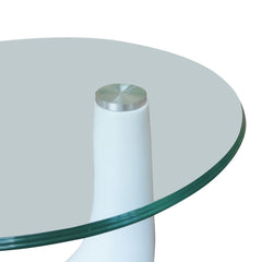 Coffee Table with Round Glass Top High Gloss