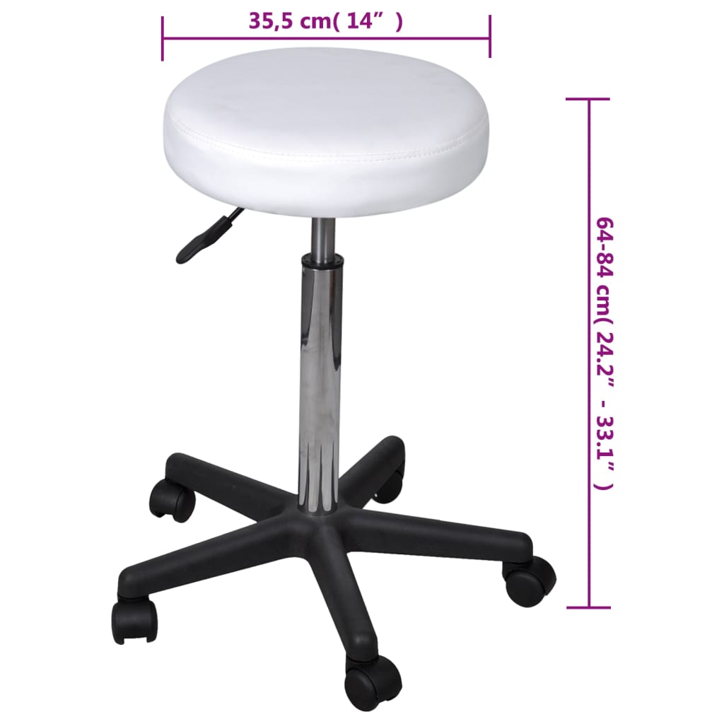 vidaXL Office Stool white