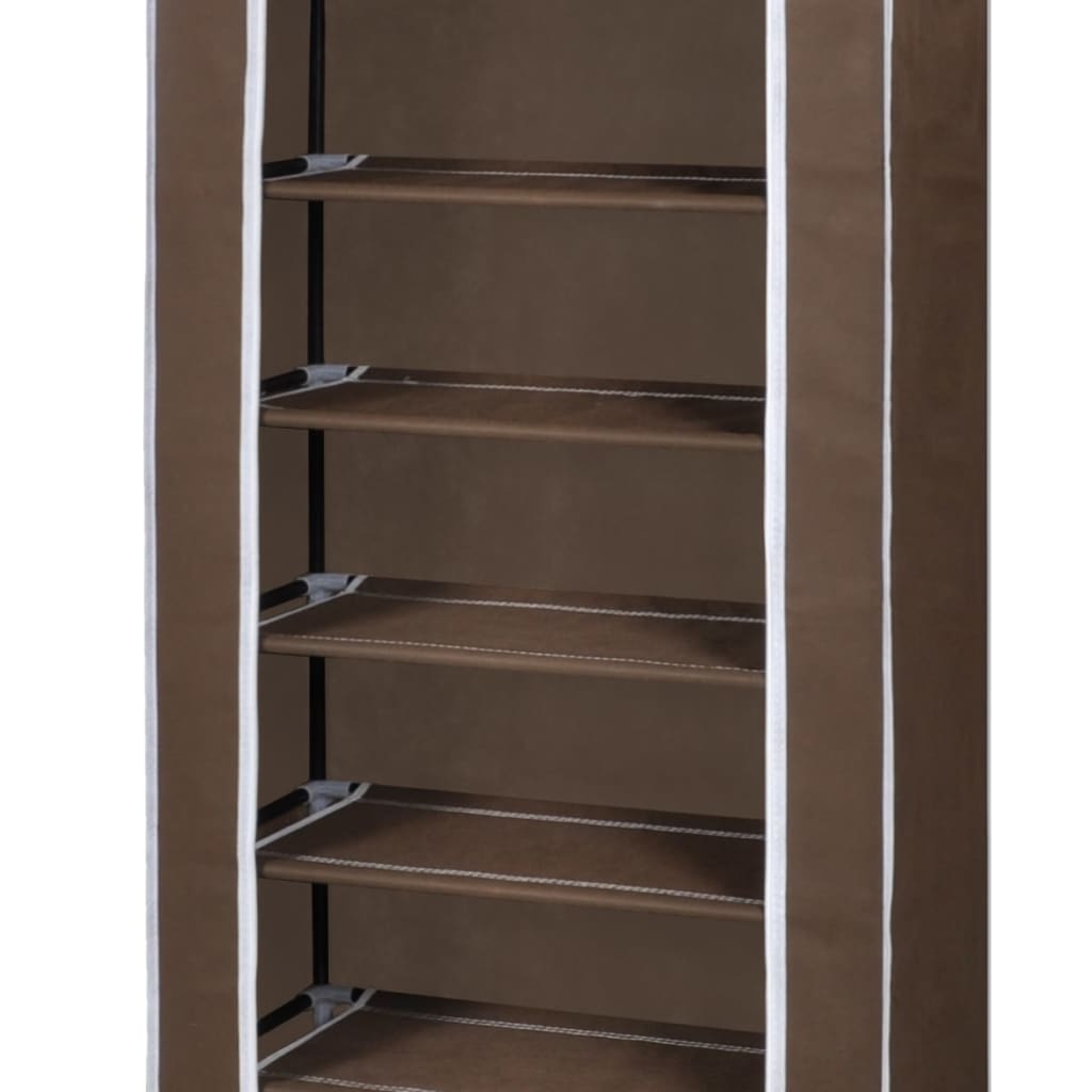 vidaXL Fabric Shoe Cabinet with Cover 162 x 57 x 29 cm Brown