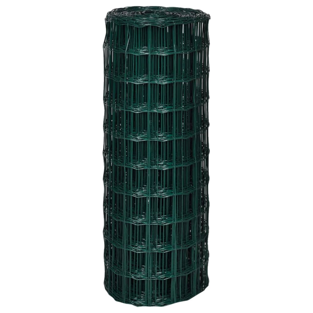 vidaXL Euro Fence Steel 10x0.8 m Green